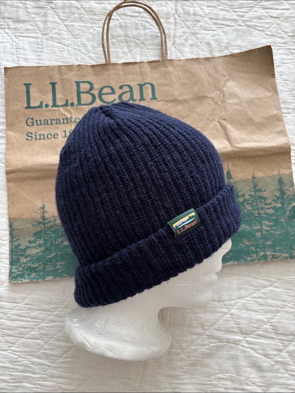 LL Bean Lambswool Blend Ribbed Beanie